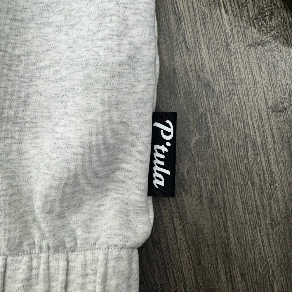 Ptula Mara Scrunch Half-Zip Sweatshirt Light Grey Size Large